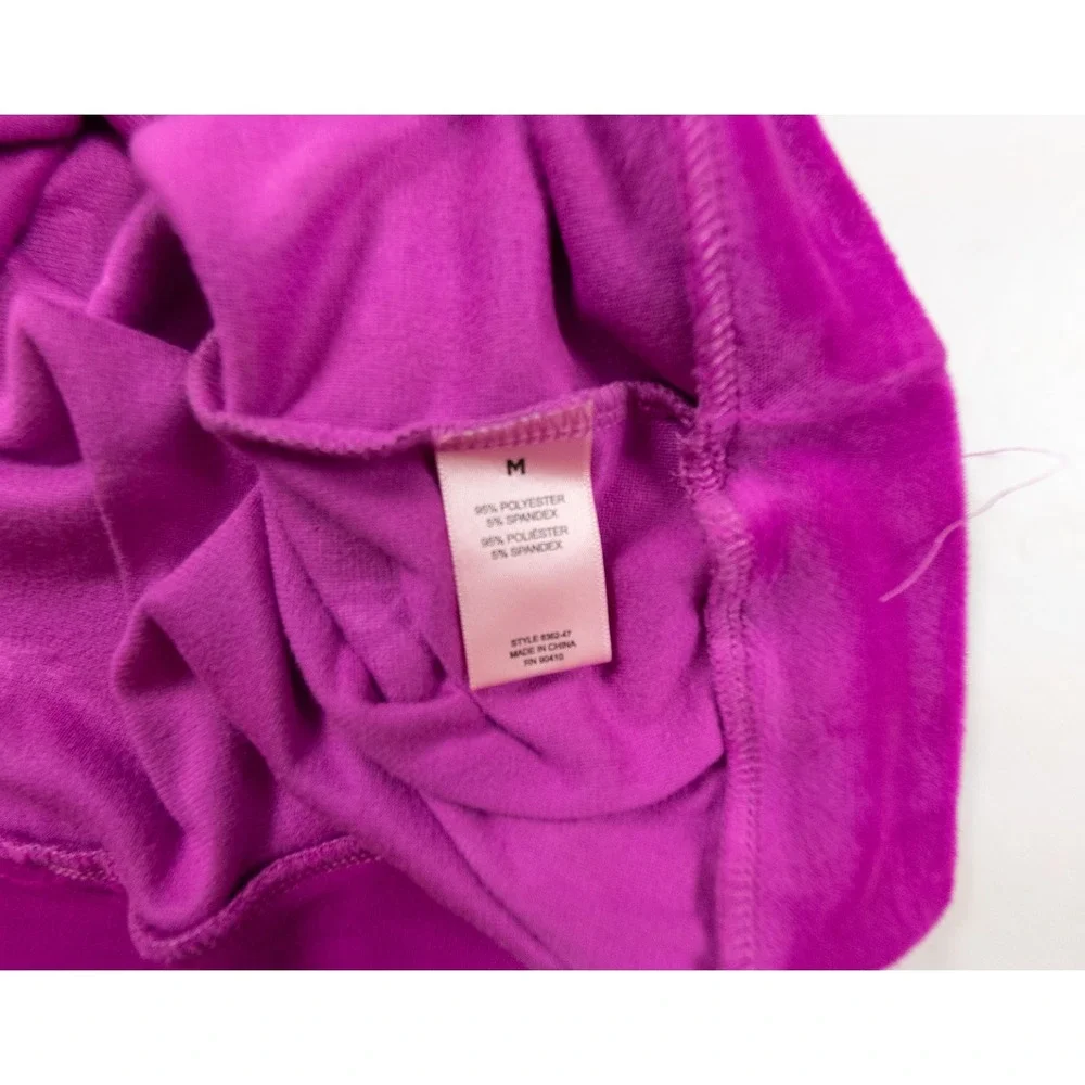 Juicy Couture Top Womens Medium Pink Sleepwear Velour Long Sleeve Lounge Ladies